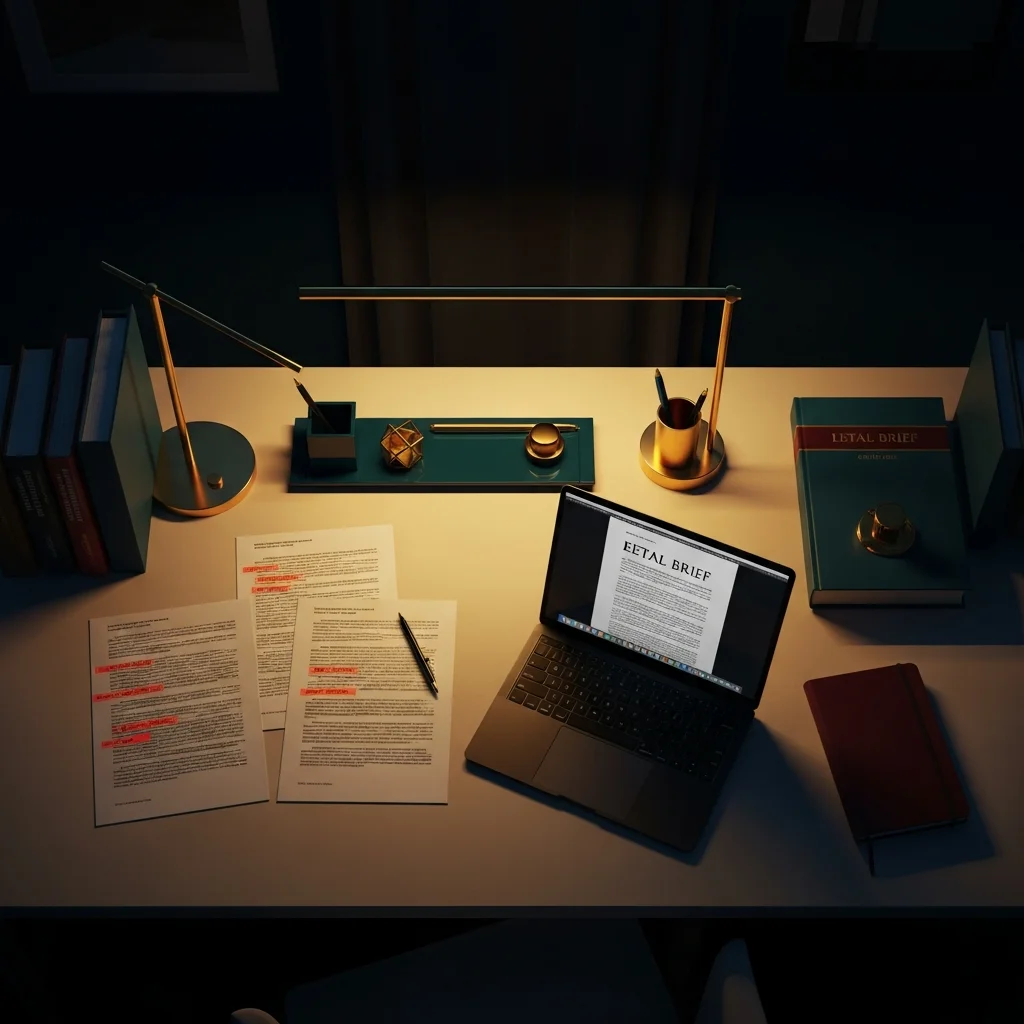 Рабочий стол с юридическими документами